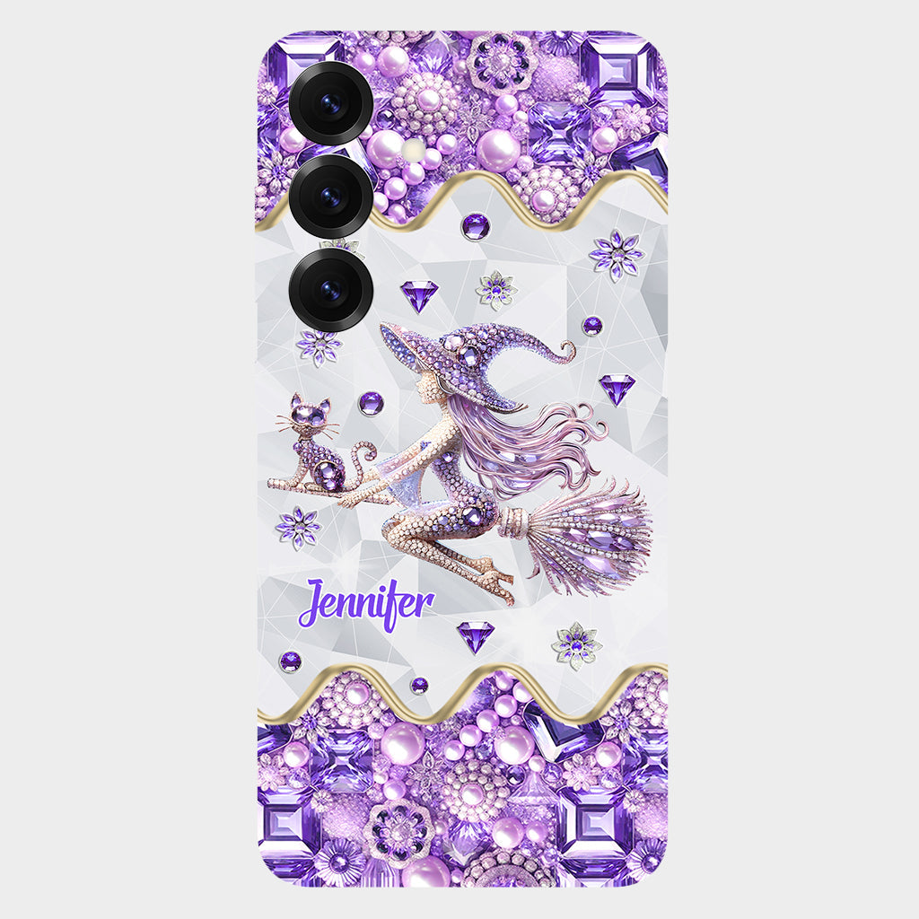 Witch And Broomstick - Personalized Witch Full Print Phone Case