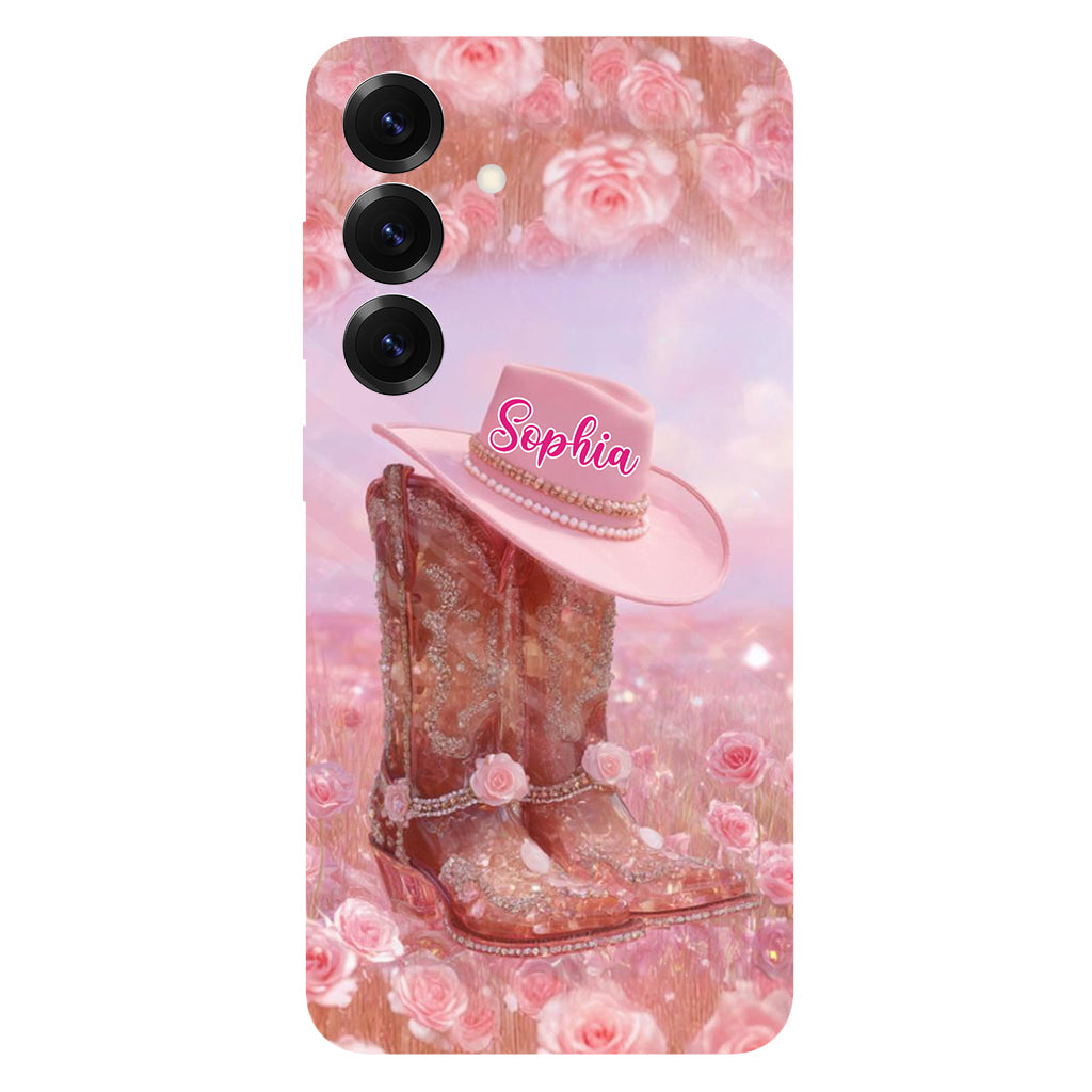 Floral Cowgirl - Personalized Cowgirl Full Print Phone Case & Phone Grip