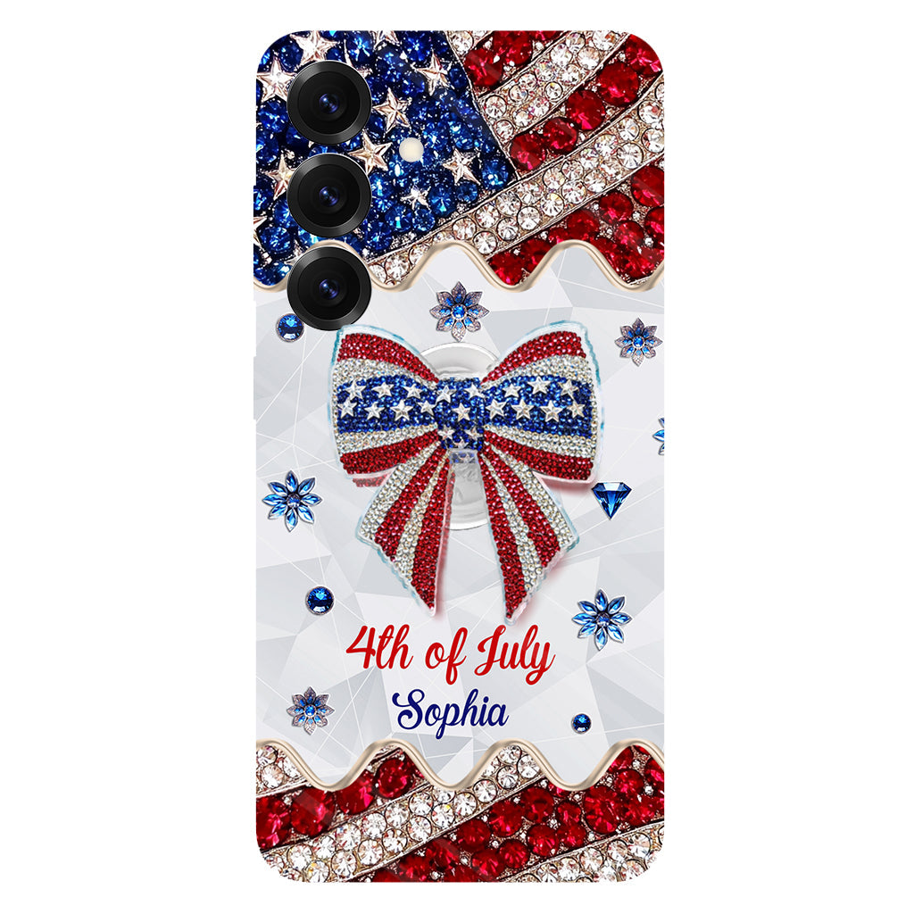 Fête de l'Indépendance - Coque de téléphone et support personnalisés avec impression intégrale pour la fête nationale américaine (4 juillet).