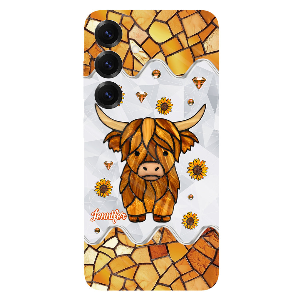 Adorable vache des Highlands - Coque de téléphone personnalisée avec imprimé intégral vache des Highlands
