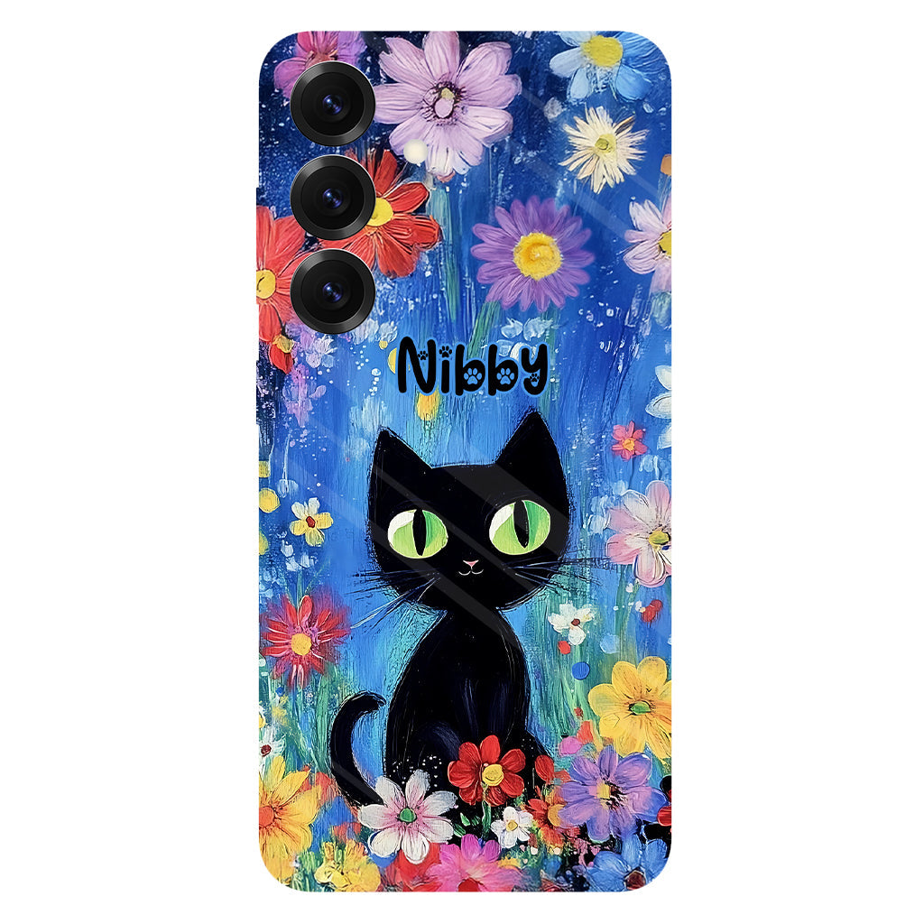 Coque de téléphone personnalisée avec motif chat noir mignon - Chat mignon