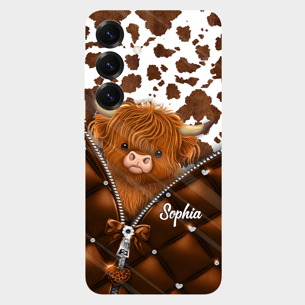Coque de téléphone personnalisée avec imprimé vache des Highlands - Mignonne vache des Highlands