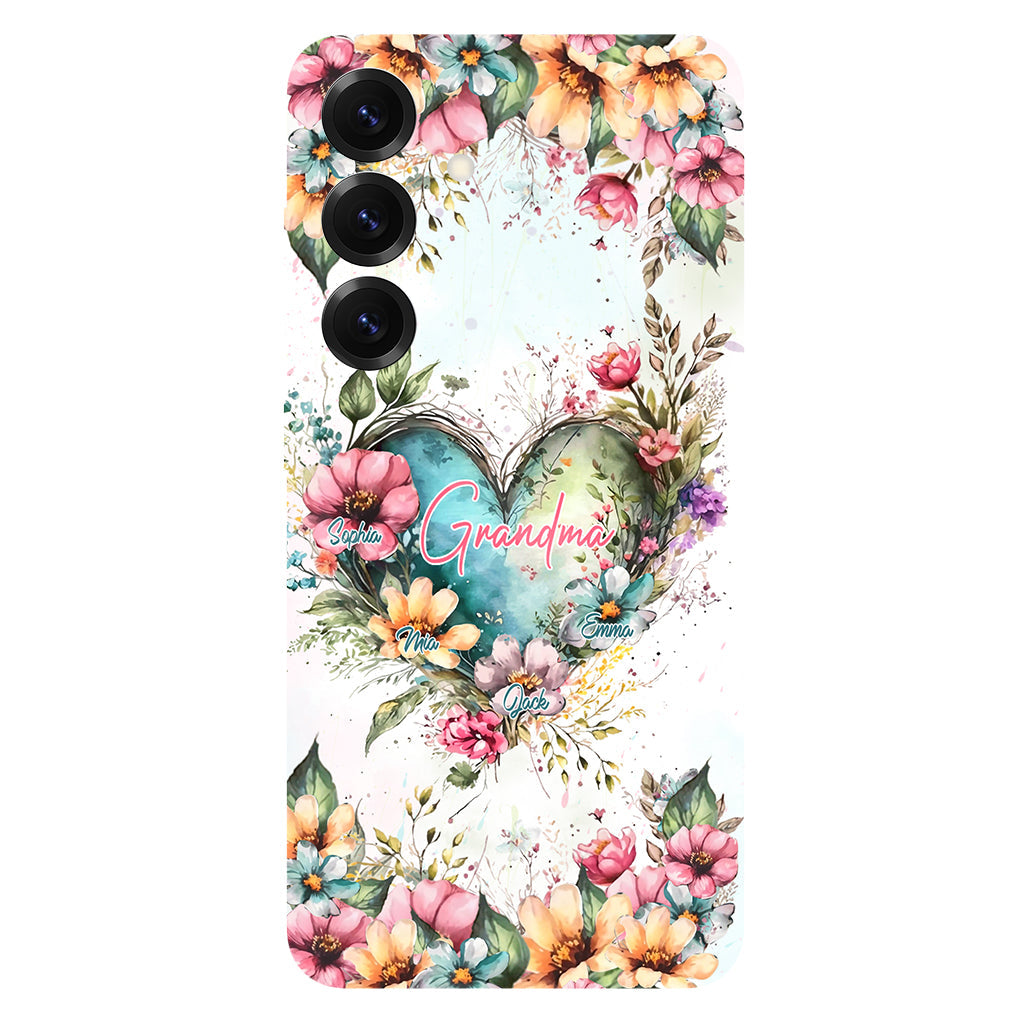Les fleurs de la maman de grand-mère - Coque de téléphone personnalisée avec impression intégrale « Grand-mère »
