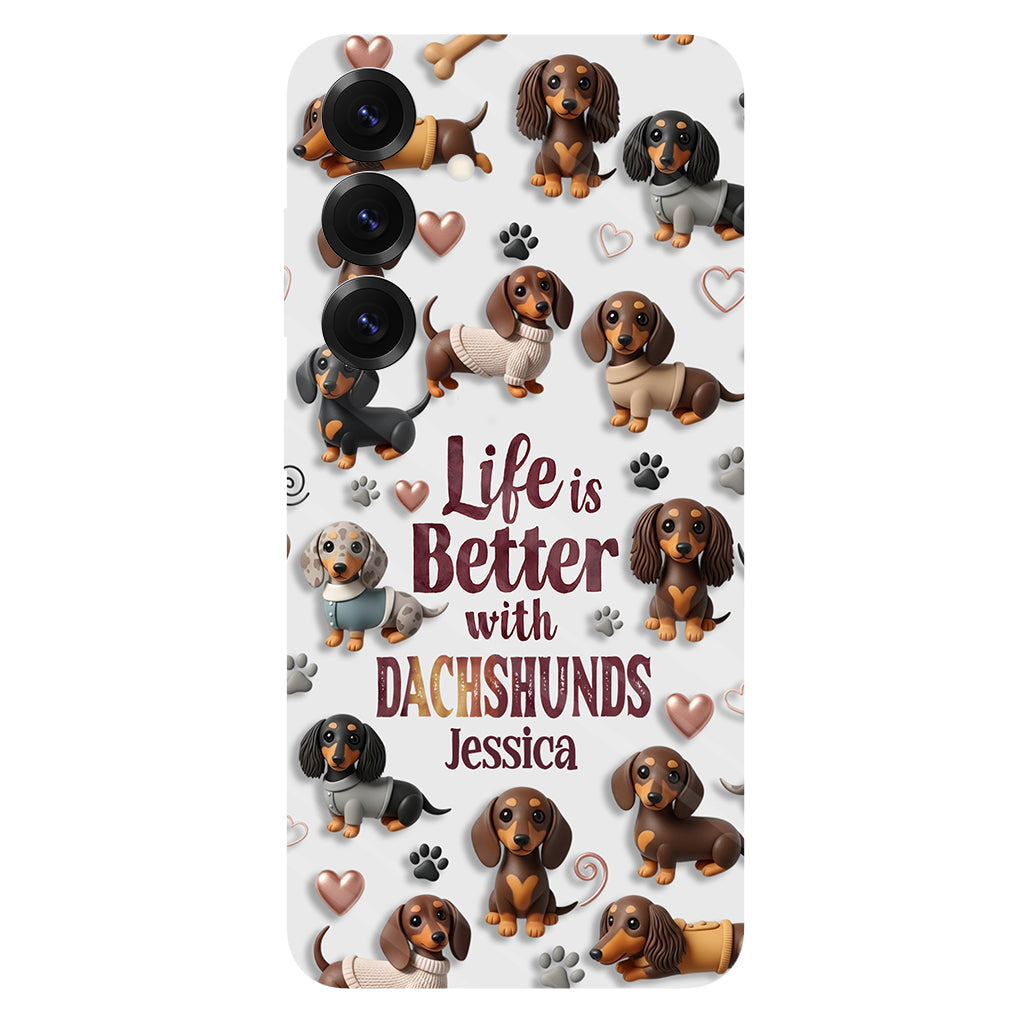 Juste une fille qui aime les chiens - Coque de téléphone personnalisée avec impression intégrale de chien