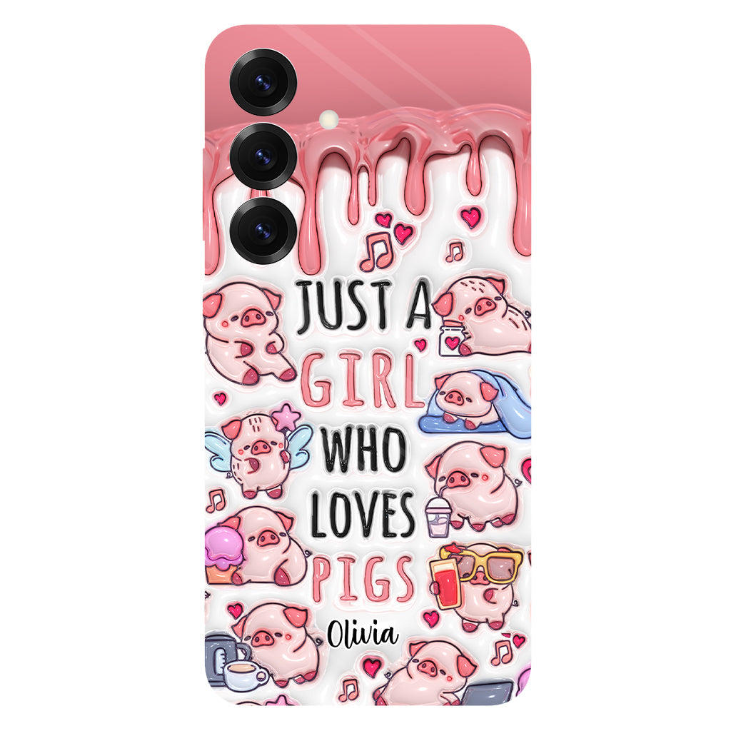 Just A Girl Who Loves Pigs - Personalized Pig Lover Full Print Phone Case