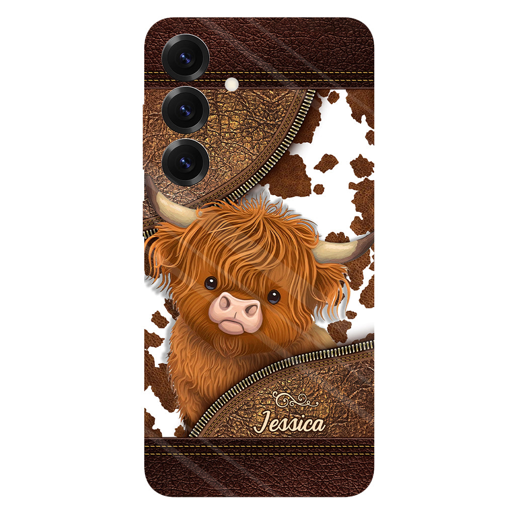 Juste une fille qui aime les vaches des Highlands - Coque de téléphone personnalisée avec impression intégrale