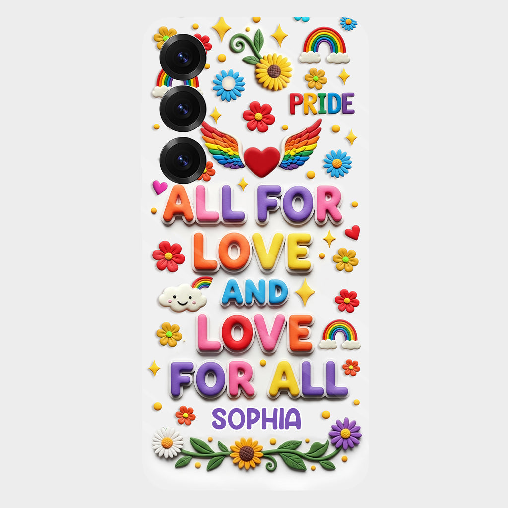 Tout pour l'amour et l'amour pour tous - Coque de téléphone personnalisée avec imprimé intégral en soutien LGBT