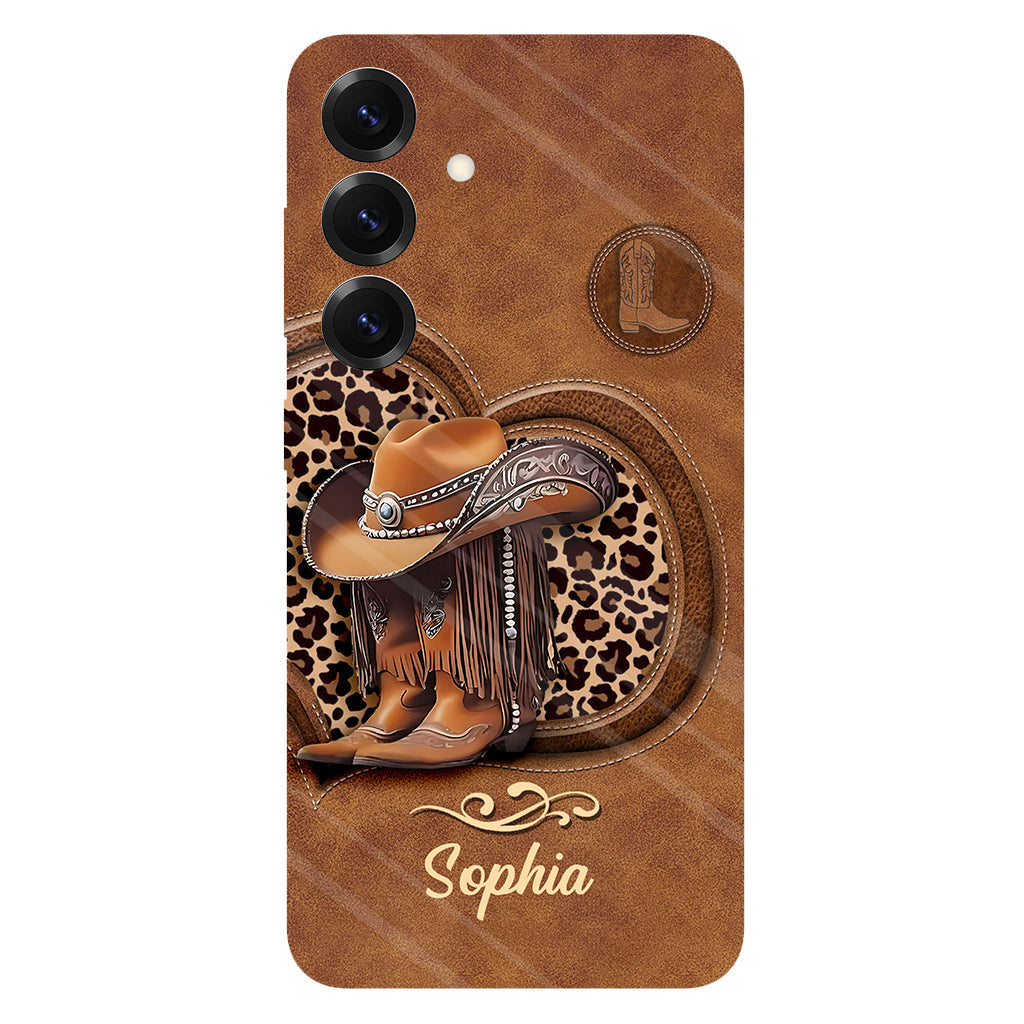 Bottes de cowgirl - Coque de téléphone personnalisée avec motif cowgirl