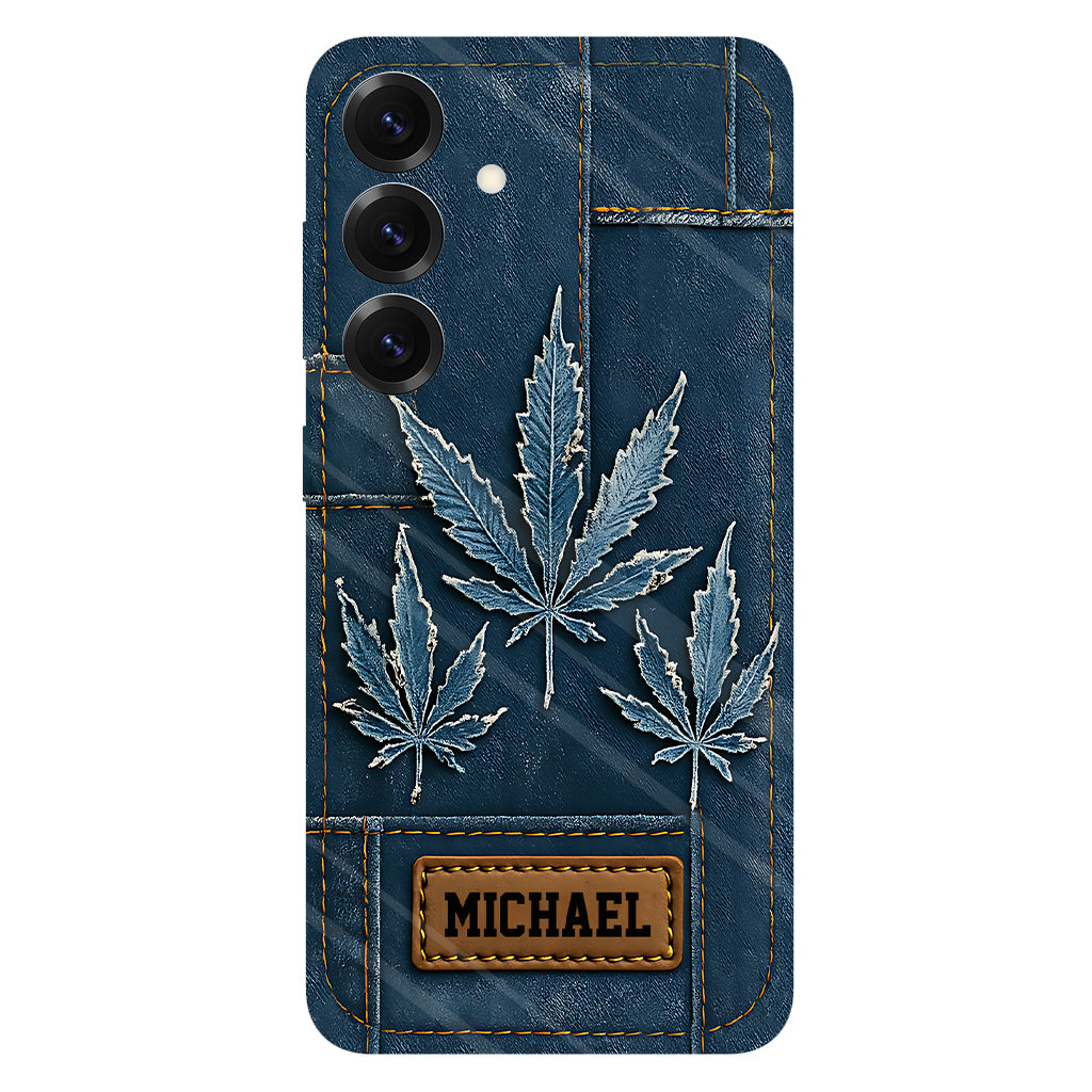 Distressed Denim Marijuanas - Personalized Weed Full Print Phone Case