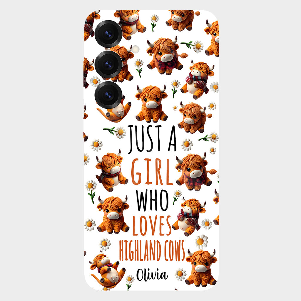 Just A Girl Who Loves Highland Cows - Personalized Highland Cow Full Print Phone Case