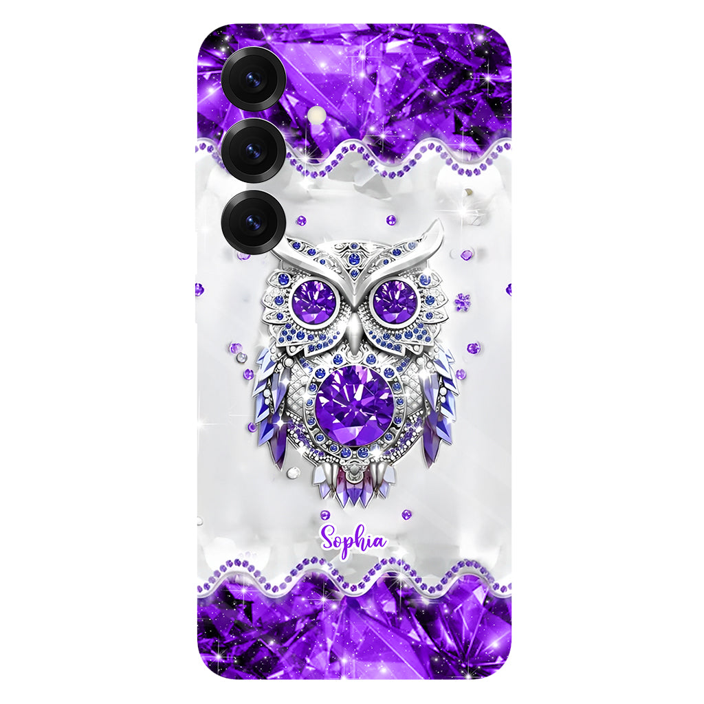 Purple Owl - Personalized Owl Full Print Phone Case
