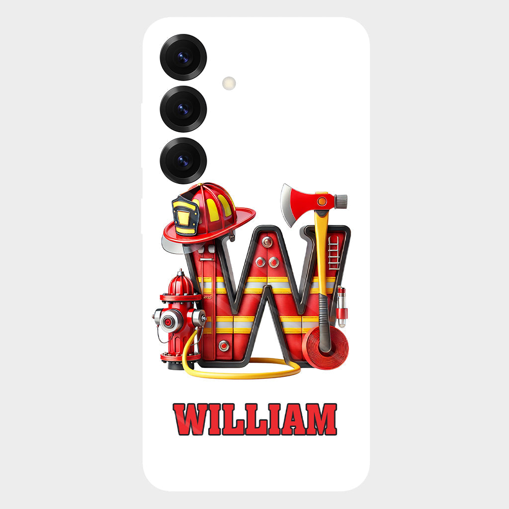 Alphabet Firefighter - Personalized Firefighter Full Print Phone Case