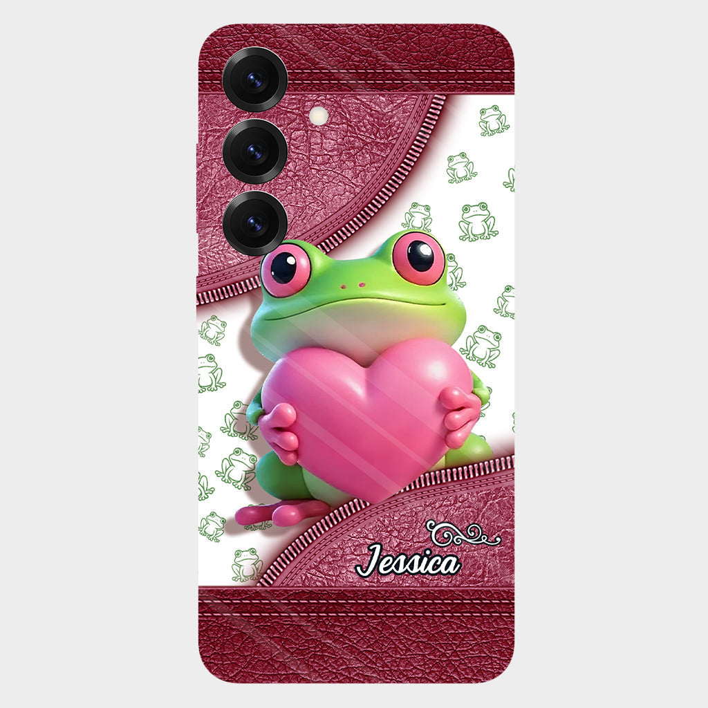 Coque de téléphone personnalisée Love Frog avec motif grenouille