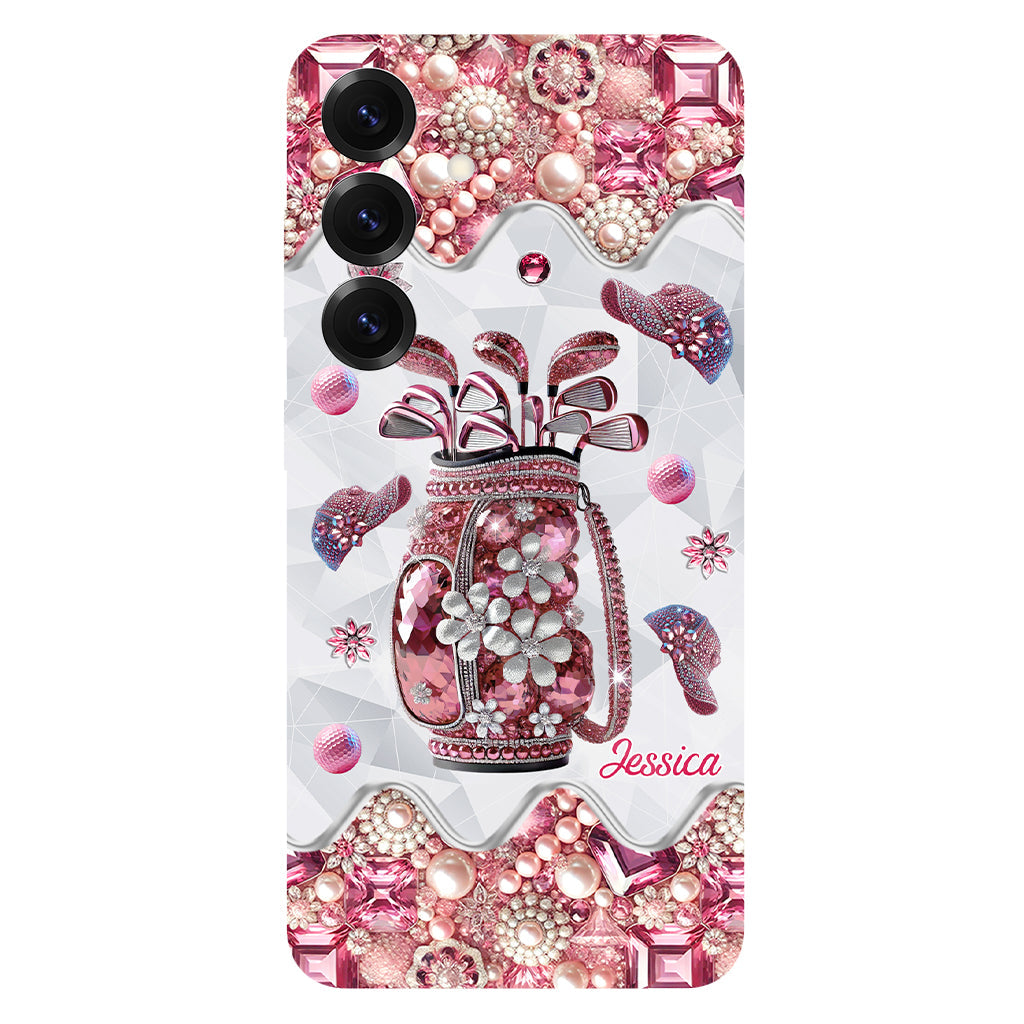 Une fille qui adore le golf - Coque de téléphone personnalisée avec imprimé golf intégral