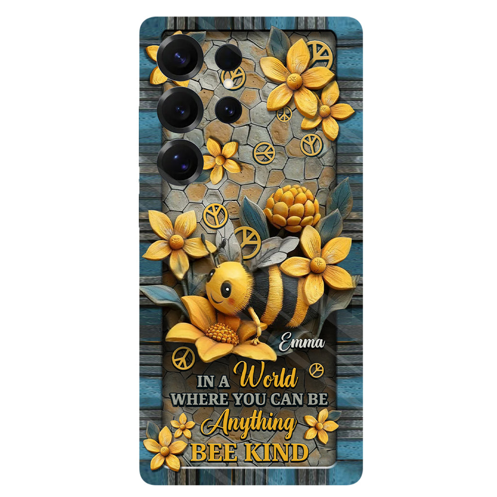 In A World Where You Can Be Anything Be Kind - Personalized Hippie Full Print Phone Case