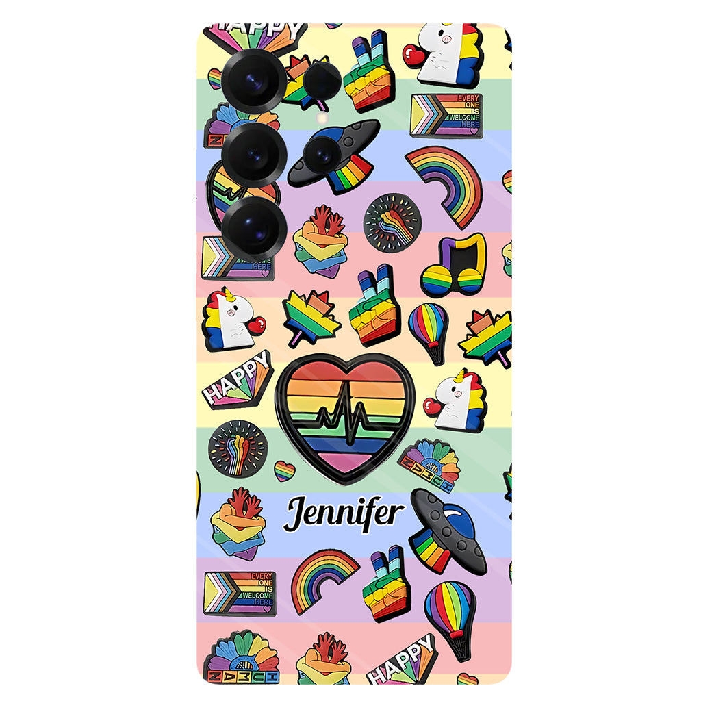 Pride Rainbow - Personalized LGBT Support Full Print Phone Case & Phone Grip