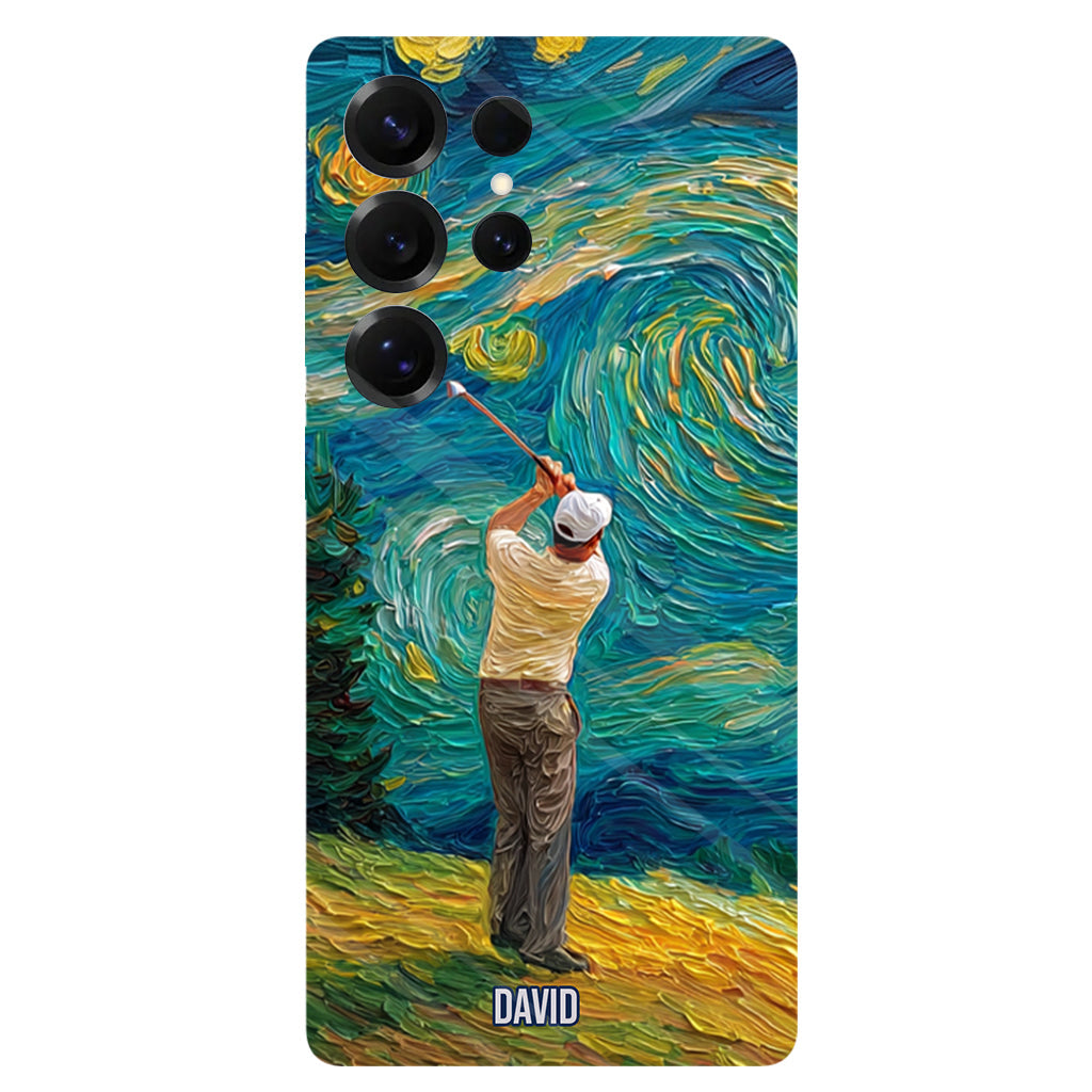 Golfing Under Starry Night - Personalized Golf Full Print Phone Case