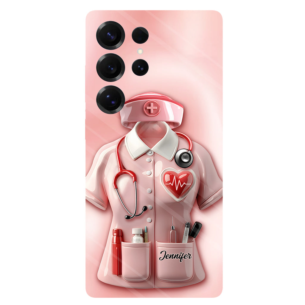 Les infirmières sont au cœur des soins de santé - Coque de téléphone personnalisée avec le texte intégral « Infirmière »