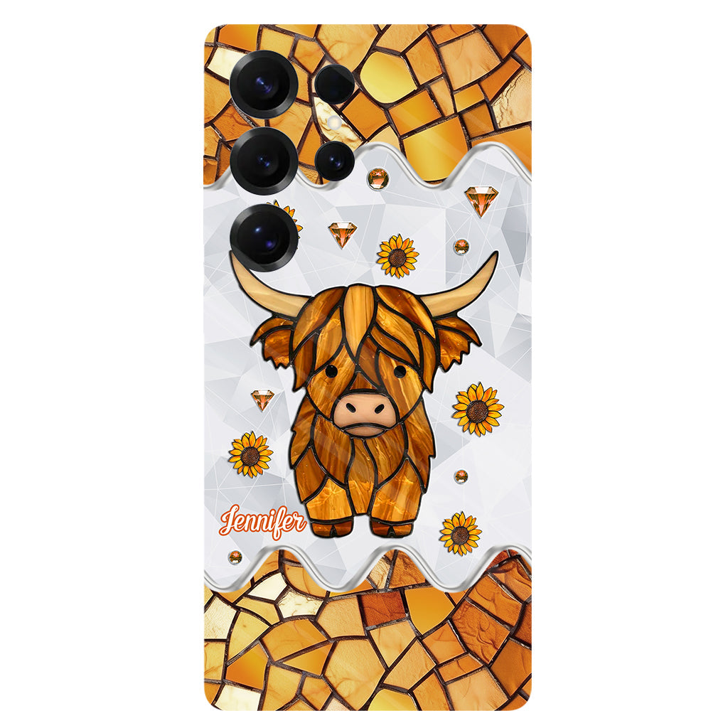 Adorable vache des Highlands - Coque de téléphone personnalisée avec imprimé intégral vache des Highlands