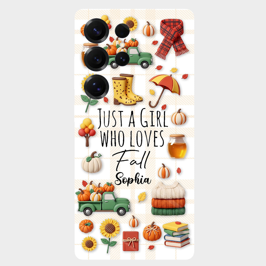 Juste une fille qui aime l'automne - Coque de téléphone personnalisée avec imprimé automnal