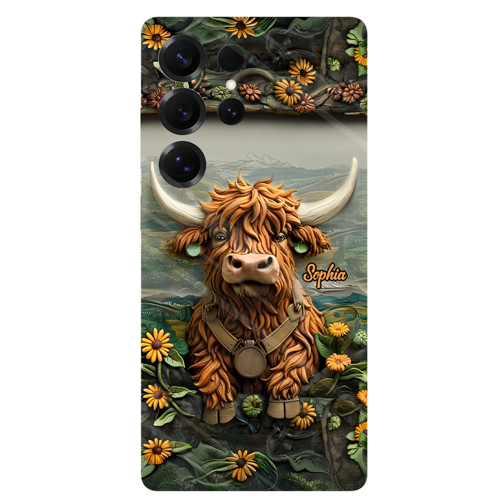Coque de téléphone personnalisée avec imprimé vache des Highlands - Mignonne vache des Highlands