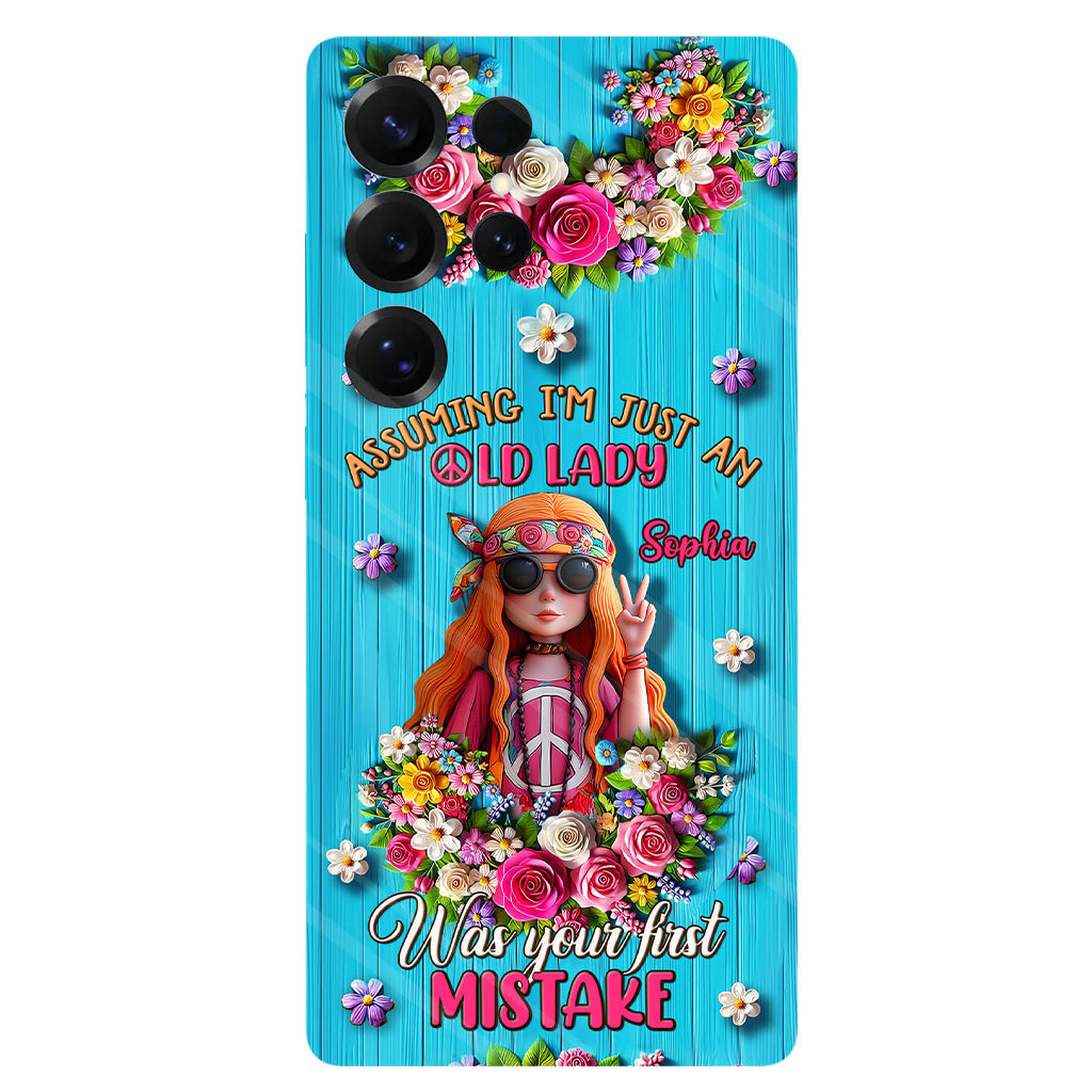 Assuming I'm Just An Old Lady Was Your First Mistake - Personalized Hippie Full Print Phone Case