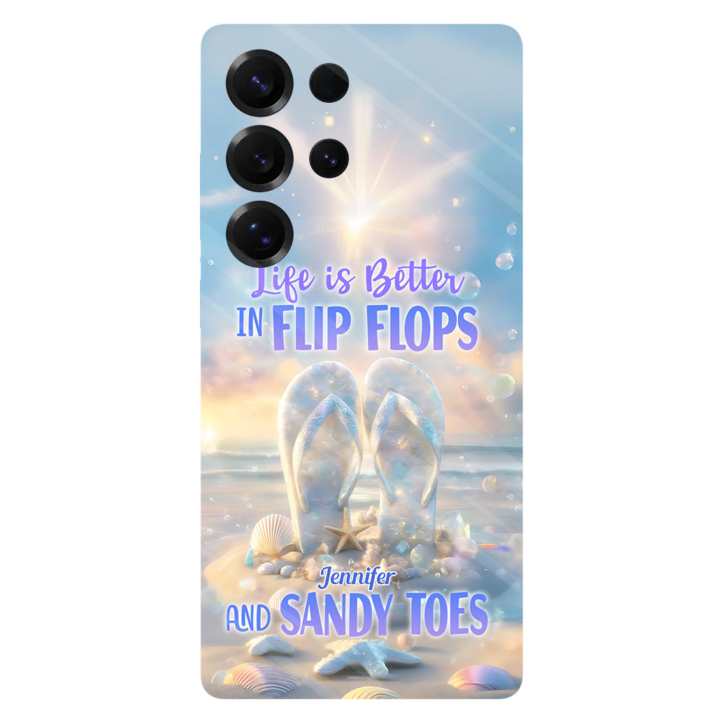 La vie est plus belle en tongs - Coque de téléphone personnalisée « Amoureux de la mer » avec impression intégrale