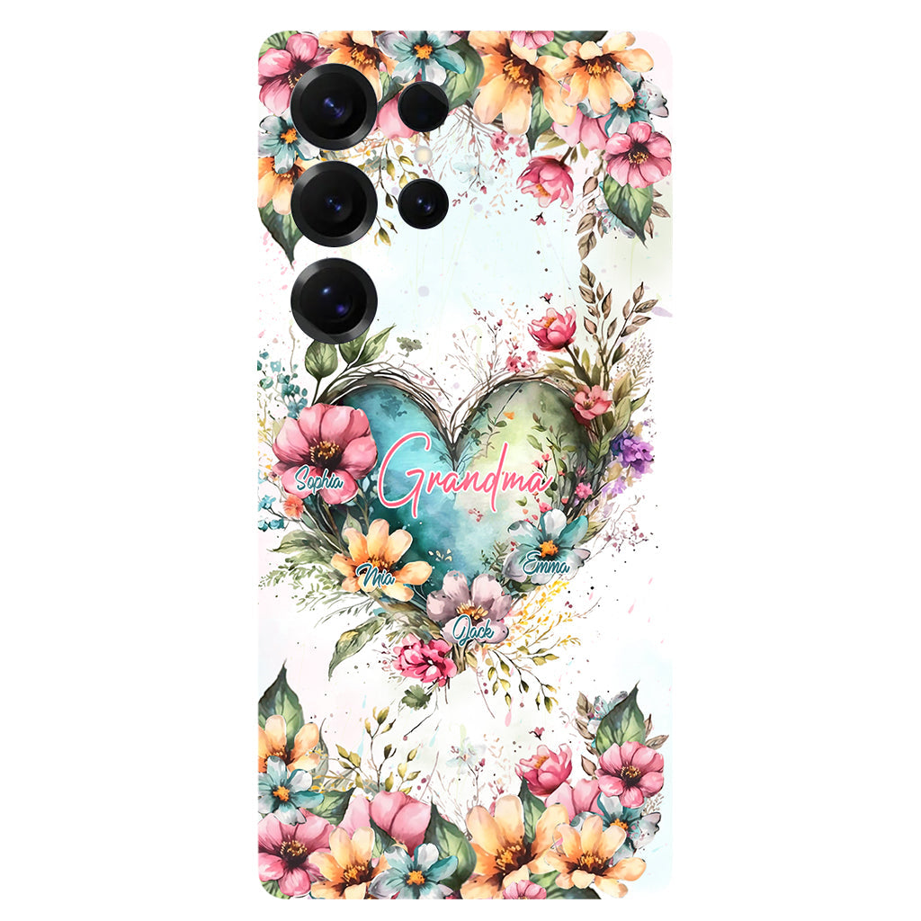 Les fleurs de la maman de grand-mère - Coque de téléphone personnalisée avec impression intégrale « Grand-mère »