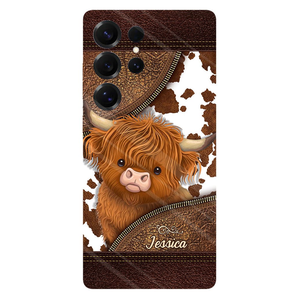 Juste une fille qui aime les vaches des Highlands - Coque de téléphone personnalisée avec impression intégrale