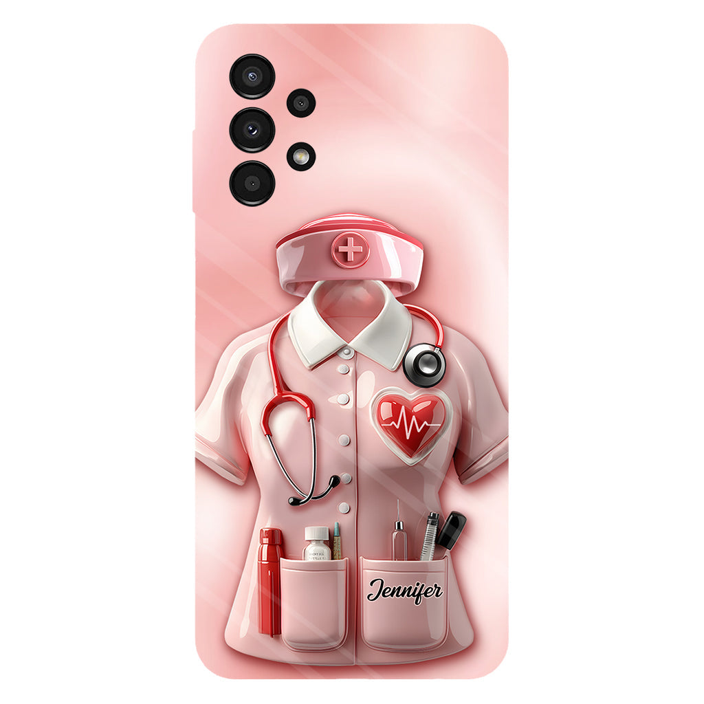 Les infirmières sont au cœur des soins de santé - Coque de téléphone personnalisée avec le texte intégral « Infirmière »