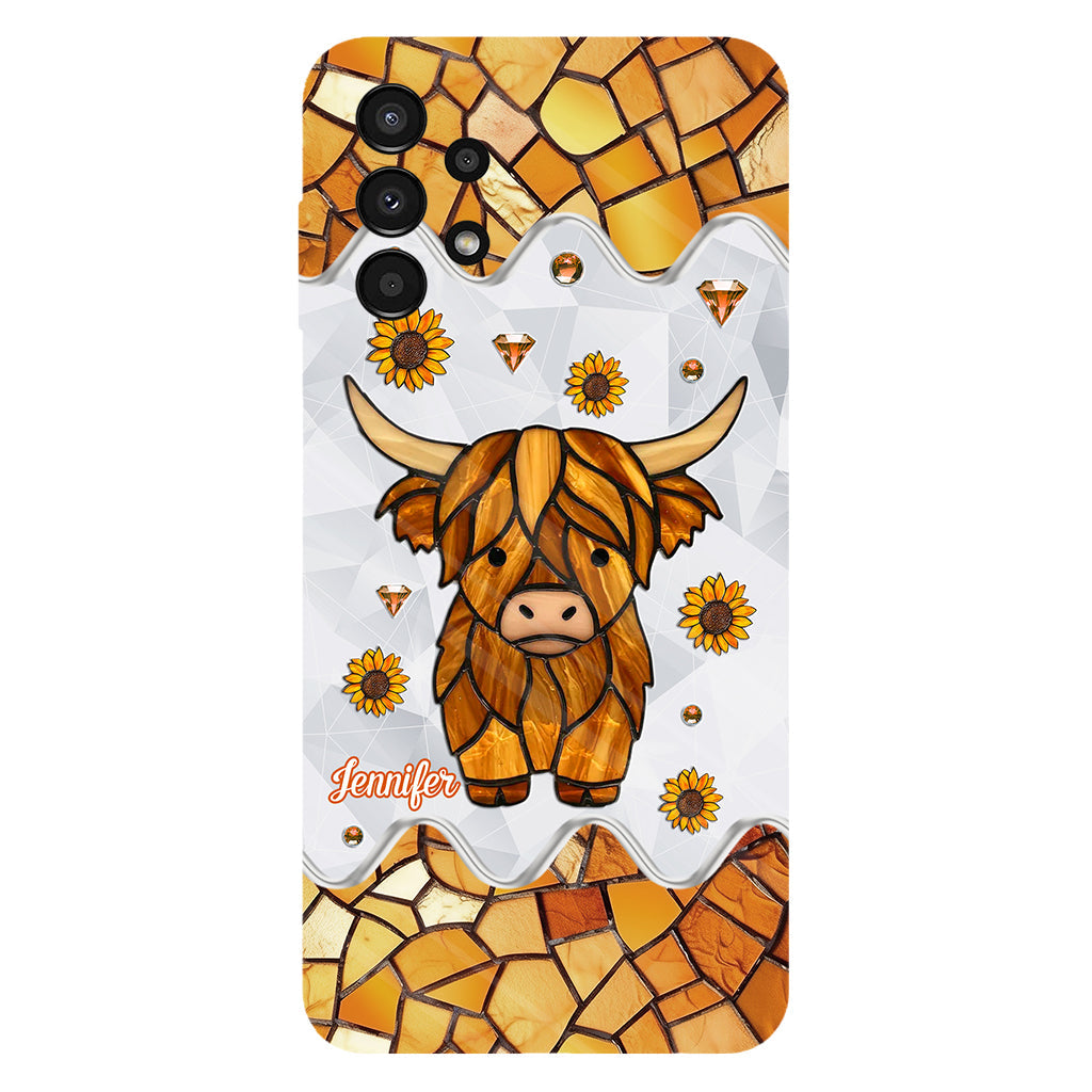 Adorable vache des Highlands - Coque de téléphone personnalisée avec imprimé intégral vache des Highlands