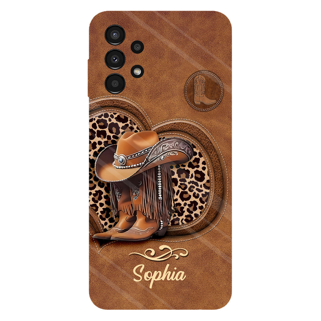 Bottes de cowgirl - Coque de téléphone personnalisée avec motif cowgirl