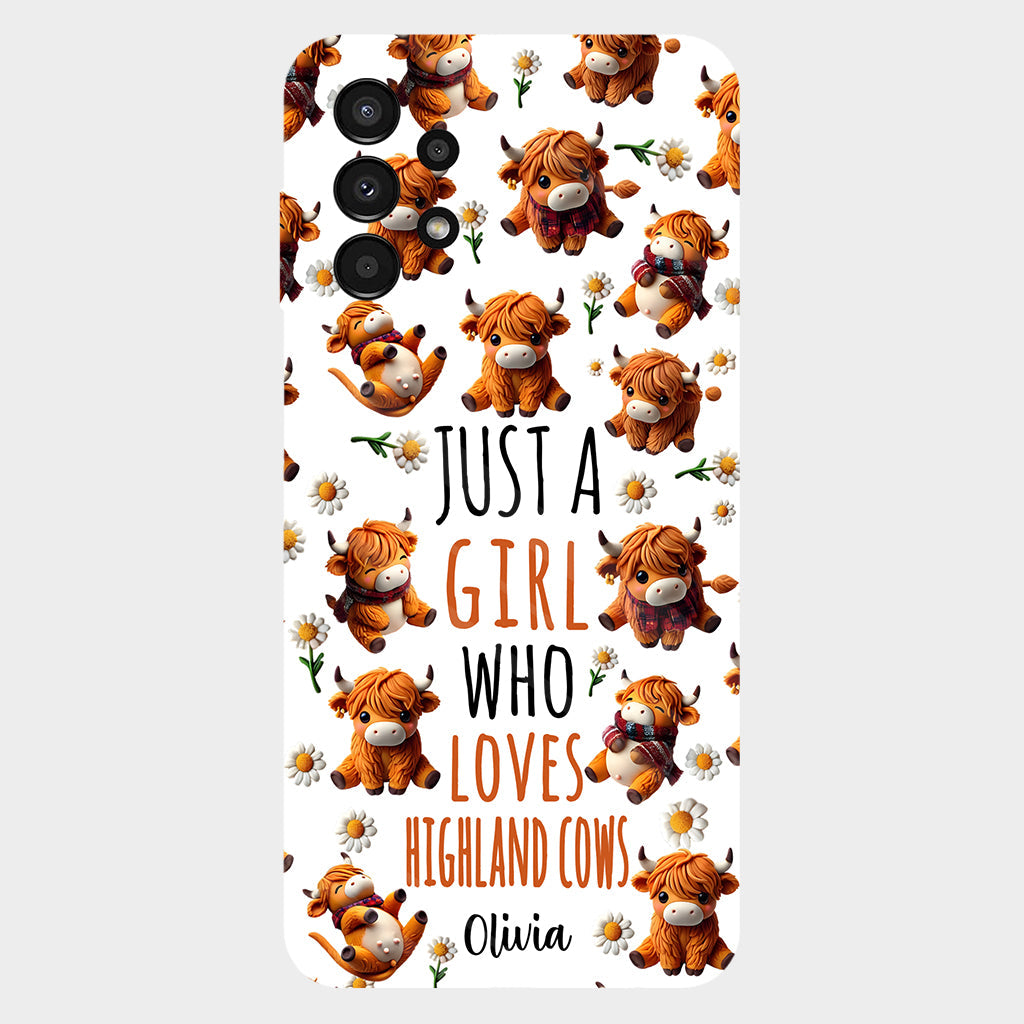 Just A Girl Who Loves Highland Cows - Personalized Highland Cow Full Print Phone Case