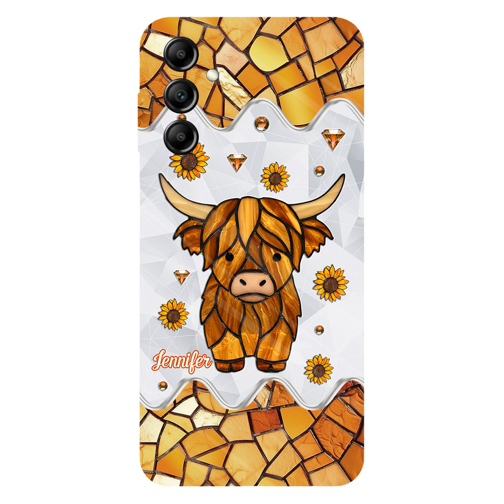 Adorable vache des Highlands - Coque de téléphone personnalisée avec imprimé intégral vache des Highlands