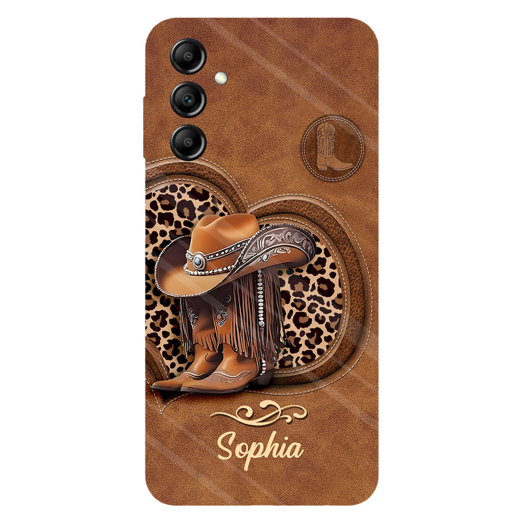 Bottes de cowgirl - Coque de téléphone personnalisée avec motif cowgirl