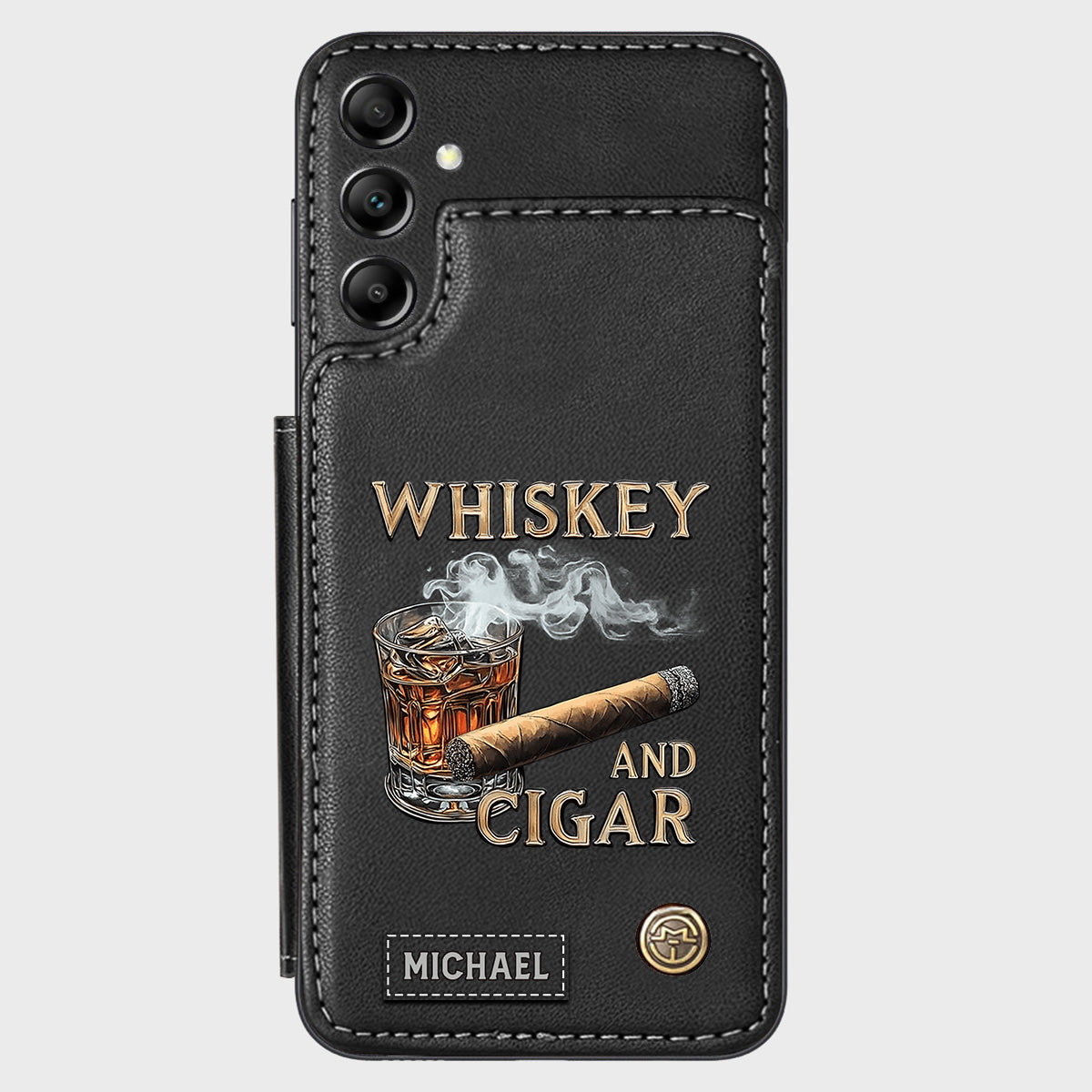 Étui portefeuille personnalisé Whiskey And Cigar -