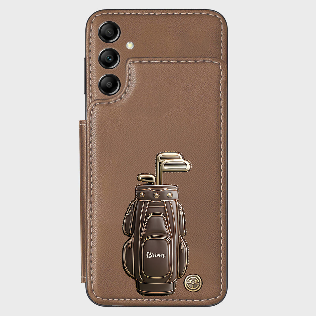 Cadeau de luxe pour golfeur - Étui portefeuille/téléphone personnalisé avec nom - Nom personnalisé