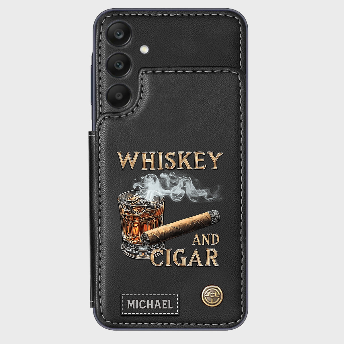 Étui portefeuille personnalisé Whiskey And Cigar -