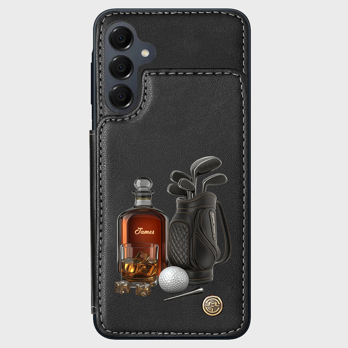 Whiskey & Golf - Étui portefeuille de téléphone personnalisé sur le thème du golf
