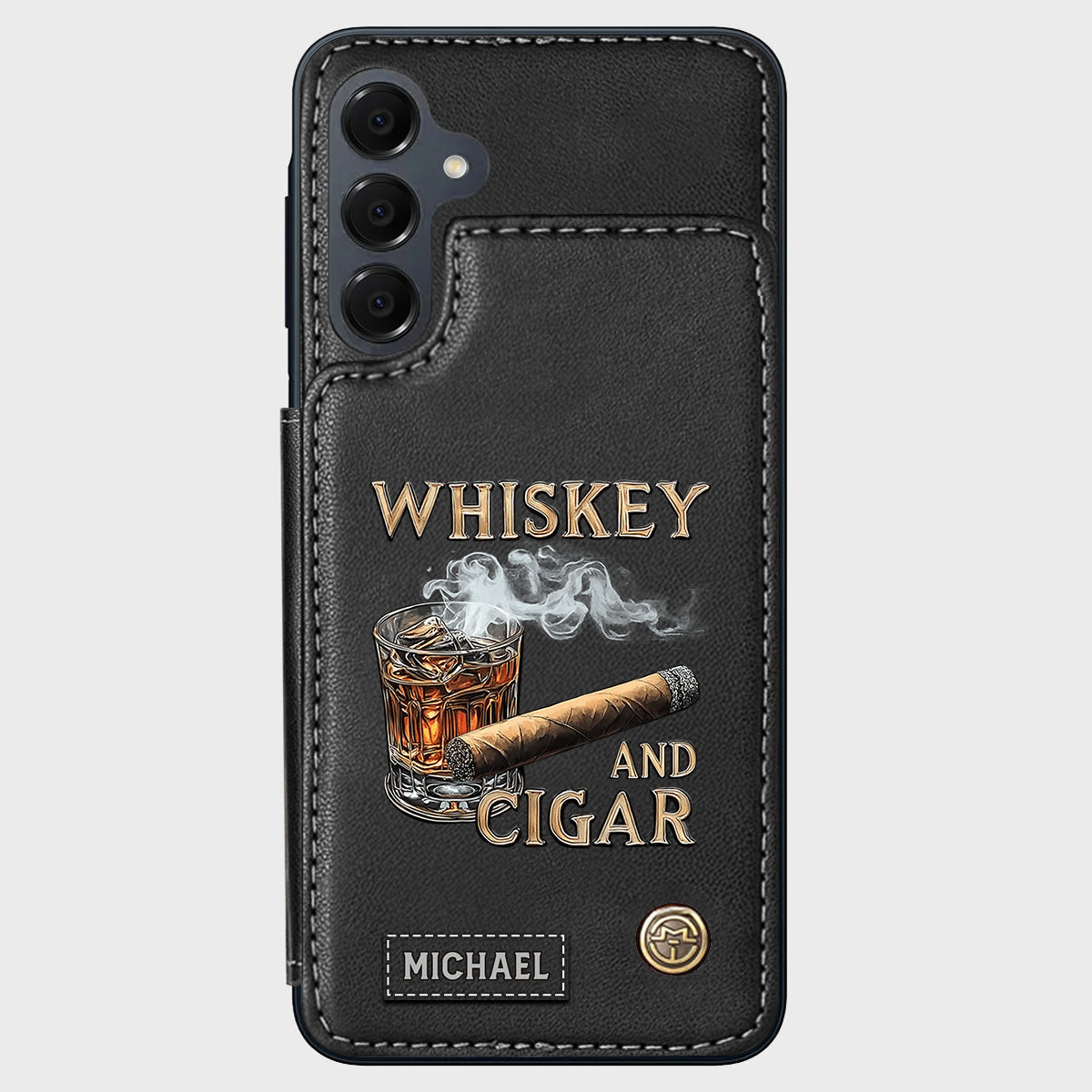 Étui portefeuille personnalisé Whiskey And Cigar -
