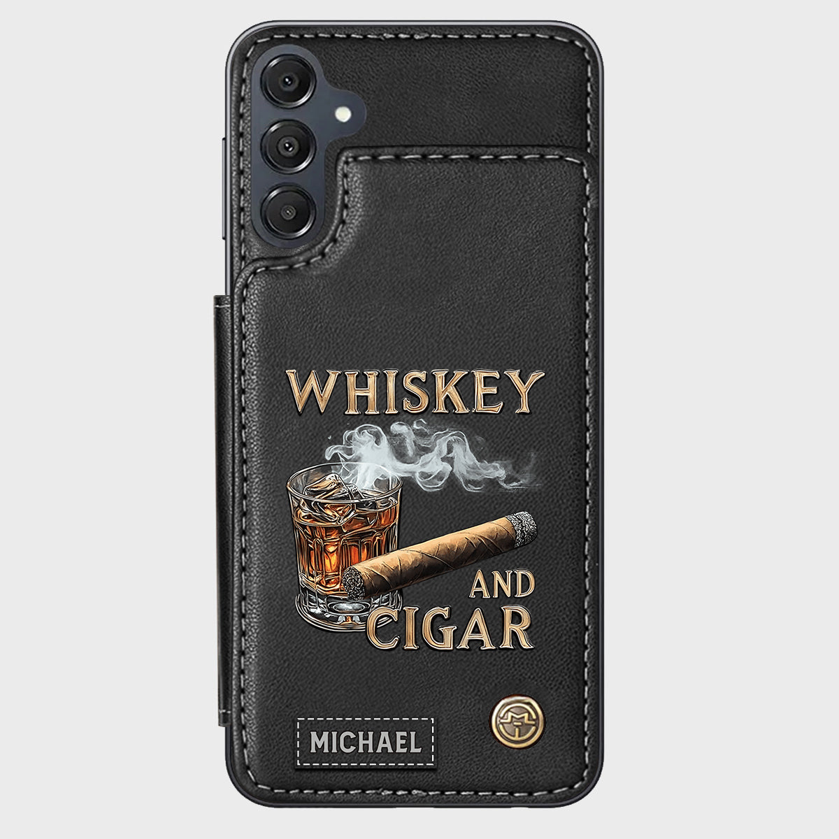 Étui portefeuille personnalisé Whiskey And Cigar -
