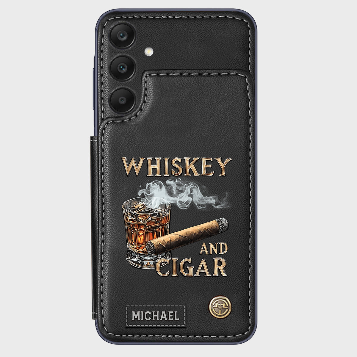 Étui portefeuille personnalisé Whiskey And Cigar -