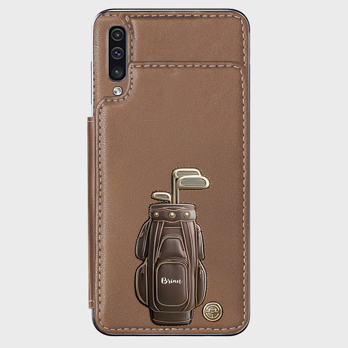Cadeau de luxe pour golfeur - Étui portefeuille/téléphone personnalisé avec nom - Nom personnalisé