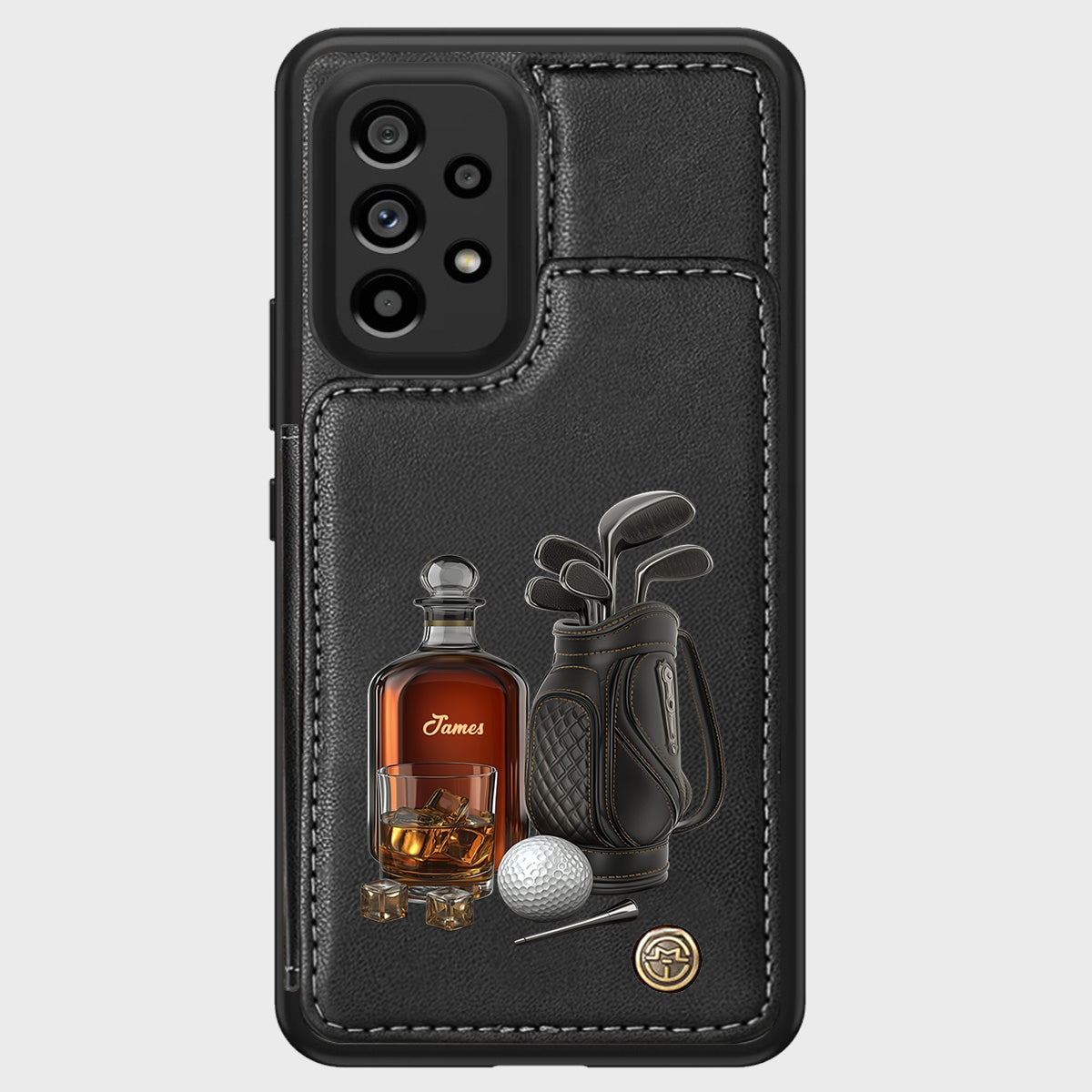 Whiskey & Golf - Étui portefeuille de téléphone personnalisé sur le thème du golf