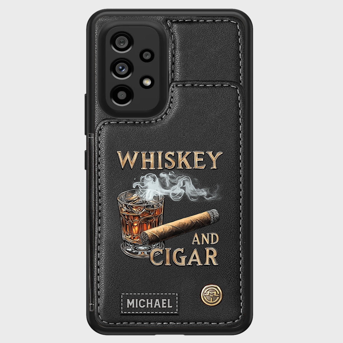 Étui portefeuille personnalisé Whiskey And Cigar -