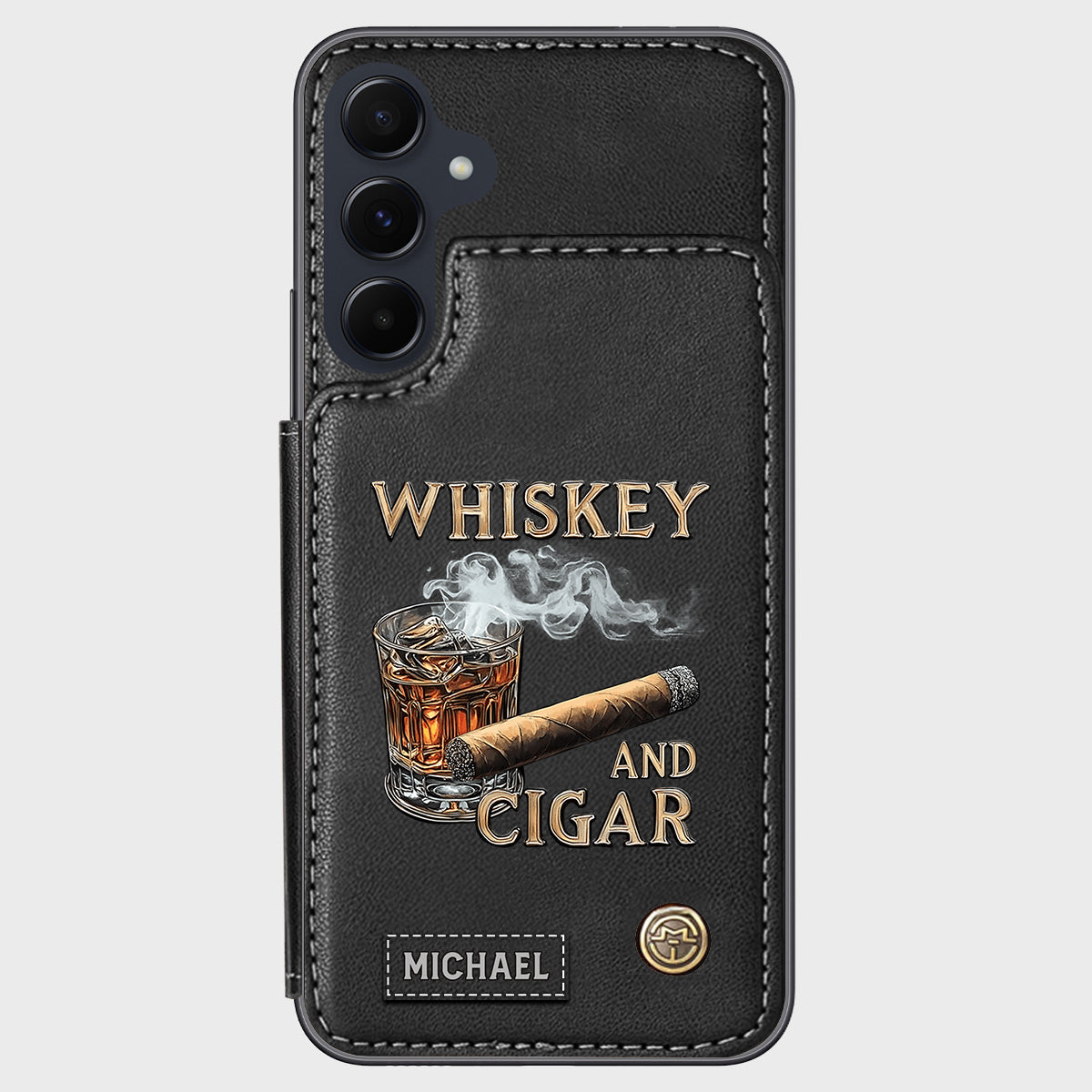 Étui portefeuille personnalisé Whiskey And Cigar -