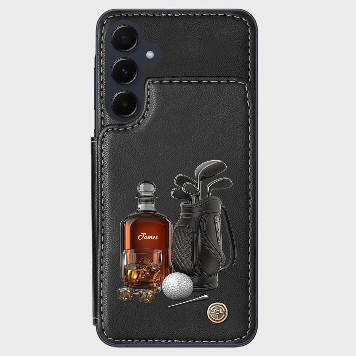 Whiskey & Golf - Étui portefeuille de téléphone personnalisé sur le thème du golf