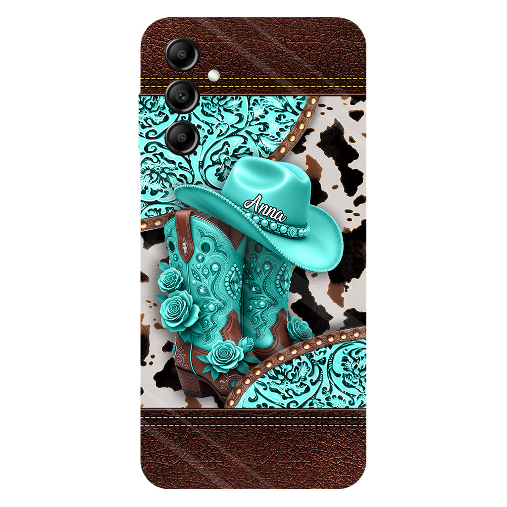 Western Cowgirl Boot - Personalized Cowgirl Full Print Phone Case