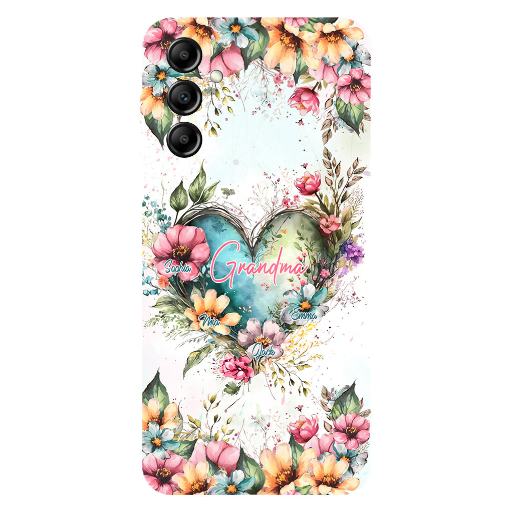 Les fleurs de la maman de grand-mère - Coque de téléphone personnalisée avec impression intégrale « Grand-mère »