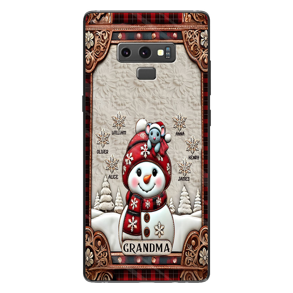 Grandma Snowman Christmas - Personalized Grandma Phone Case